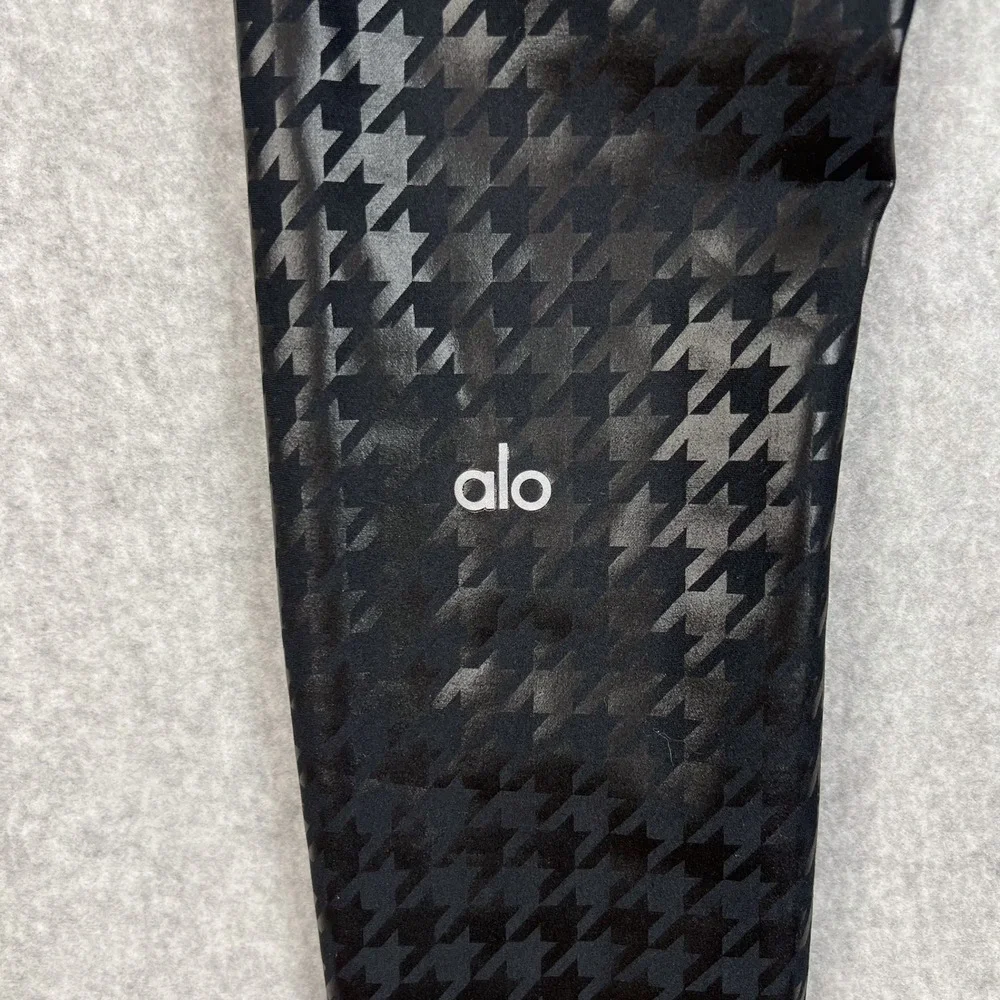 Alo Yoga Black Airlift Glimmer Houndstooth High Waisted Legging Size Small